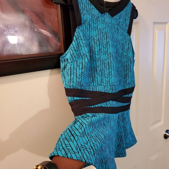 Worthington Colorblock Striped Peplum Top, Size medium - Picture 5 of 8